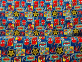 Tissu Camelot Marvel Spiderman Out of The Box 100 % coton, bleu
